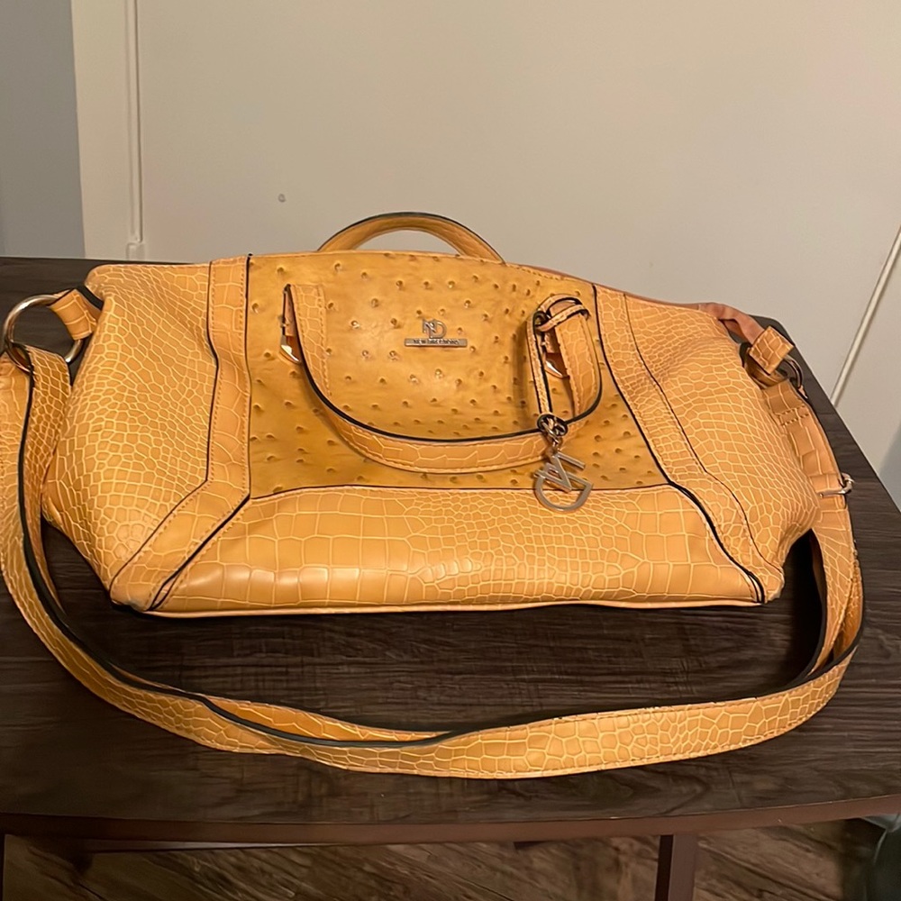 COPY - COPY - Genuine New Direction leather mustard yellow double pouch purse